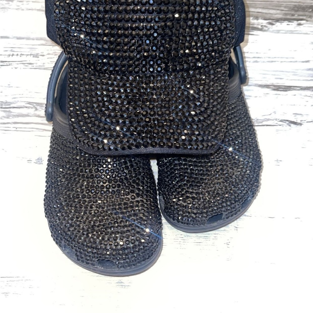 Black Rhinestone Clogs and Cap Set - Picture 3 of 5